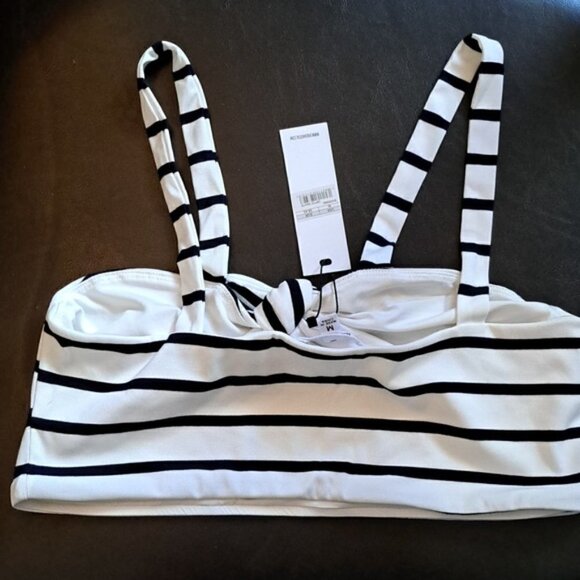 BB Dakota Striped Tie Knit Front Crop Top M NEW - Picture 4 of 8